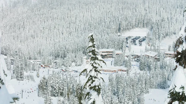 Stevens Pass Washington Usa December 2017 Ski Resort Telephoto View — стоковое фото