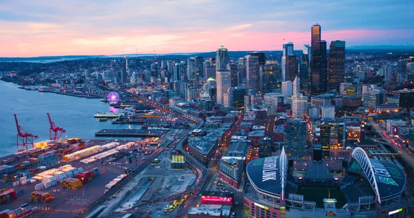 Seattle Washington Usa März 2018 Luftbild Vom Hafen Von Seattle — Stockfoto