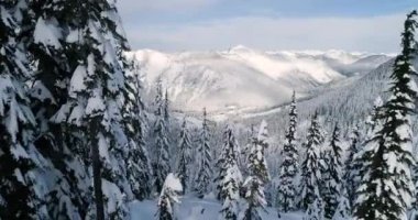 Stevens Pass Ski alan Washington State ABD Hava görünümünü kar yağışı sonra