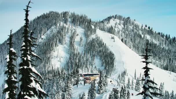 Stevens Pass Washington Usa Dezember 2017 Übersicht Stevens Pass Skigebiet — Stockvideo
