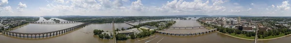 Harrisburg Pennsylvania Hauptstadt Luftaufnahme Von Der Stadtinsel Susquehanna River — Stockfoto