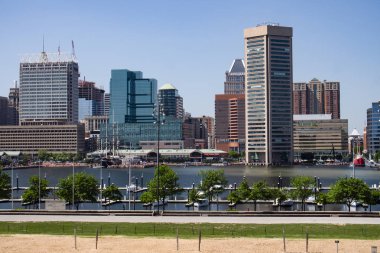 Baltimore Maryland Patapsco nehir Inner Harbor panoramik şehir manzarası