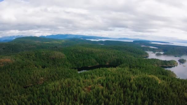 Aambeeld Lake Cortes British Columbia Canada Discovery Eilanden Eiland Luchtfoto — Stockvideo