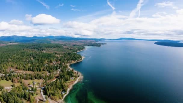 Kanada British Columbia Sunshine Coast Havadan Görünümü — Stok video