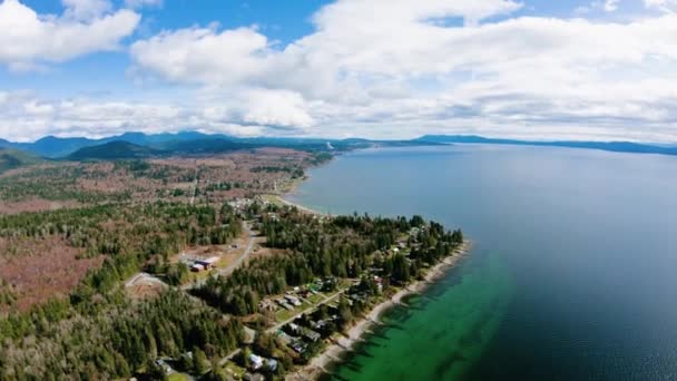 Sliammon Tlaamin Nation Sunshine Coast Powell River Aerial View Waterfront — Stock Video