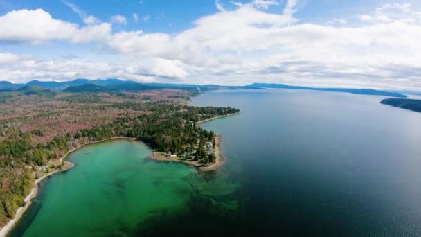 Klahanie Drive Bright Green Coastal Tide Pool Cove Sunshine Coast — Stock Video