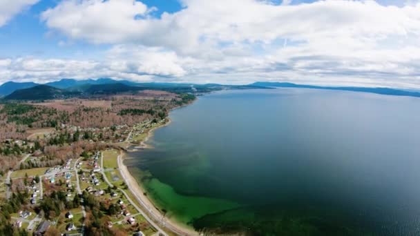 Sliammon Tlaamin Nation Sunshine Coast Powell River Canada Aerial View — Stock Video