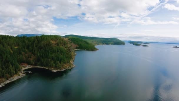 Kıyı Sunshine Coast Copeland Adaları Havadan Görünümü — Stok video