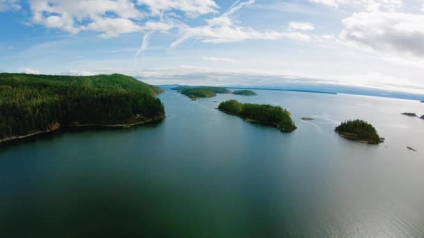 Морской Парк Коуплендских Островов Лунд Канада Воздушный Вид Солнечный День — стоковое видео