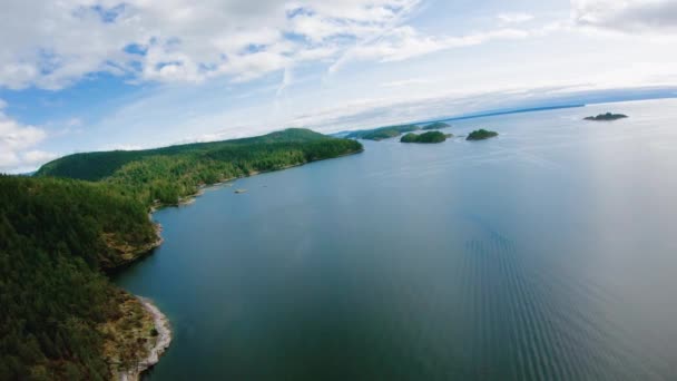 Sunshine Coast Columbia Británica Perspectiva Aérea Norte Las Islas Copeland — Vídeo de stock