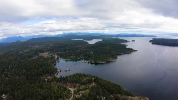 Whaletown Ferry Terminal Antena Widok Cortes Island Kolumbia Brytyjska Kanada — Wideo stockowe