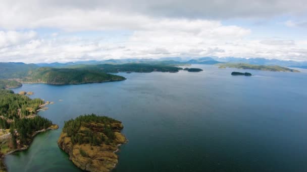 Heriot British Columbia Discovery Islands Vancouver Kusten Flyg Helikopterperspektiv — Stockvideo