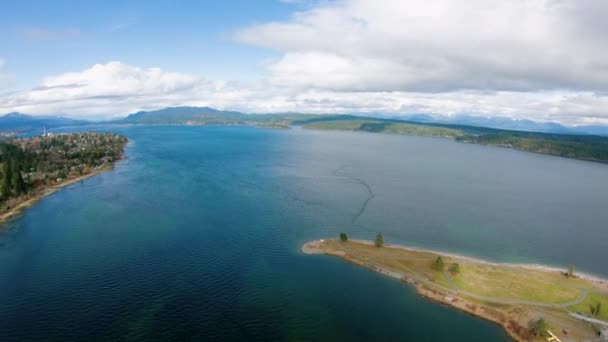 Discovery Passage Vancouver Island Ptaka Leci Wybrzeża Kolumbii Brytyjskiej — Wideo stockowe