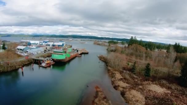 Пролітати Над Кемпбелл Ривер Британська Колумбія Острові Ванкувер — стокове відео