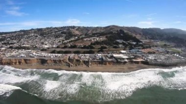 Pacifica kıyı şeridi Edgemar Pasifik Manor mahalle hava deniz plaj manzarası yukarıda