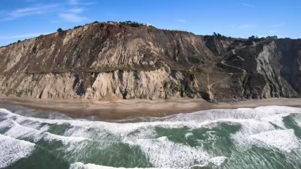 Falaises Escarpées Sentiers Plage Sable Merveilles Panoramiques Long Côte San — Video