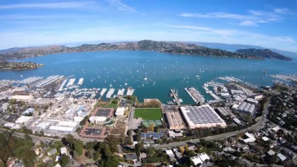 Sausalito California Waterfront Aerial View Richardson Bay Port — Wideo stockowe