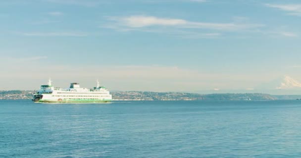 Vista Para Mar Montanha Ferry — Vídeo de Stock