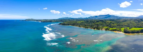 考艾岛海岸热带岛屿夏威夷全景 — 图库照片