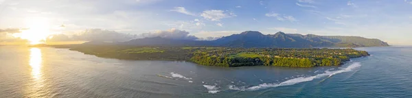 Napali Coast Kauai Hawaii Sziget Északi Partján Légi Panorámás Sunrise — Stock Fotó