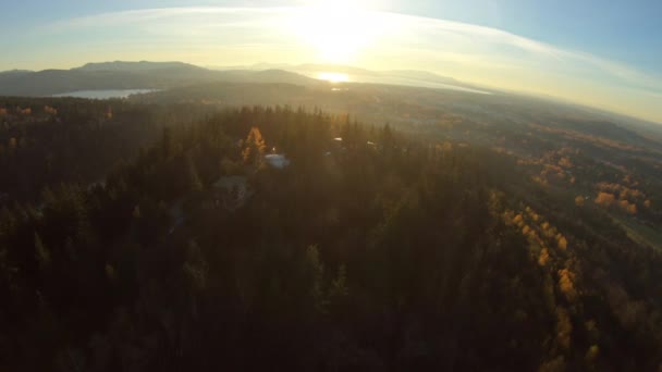 Bellingham Washington Antenne Fly Top Real Estate Bergzicht Van Stad — Stockvideo