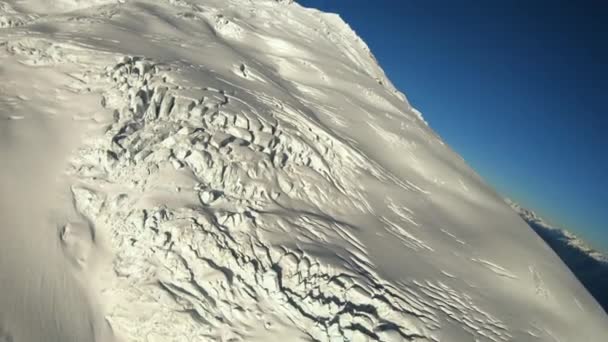 Geleira Congelada Tundra Crevasse Vista Voando Helicóptero — Vídeo de Stock