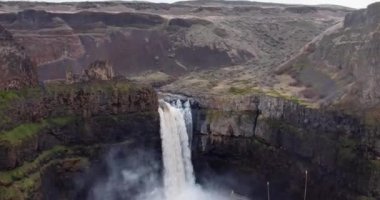 Palouse Falls Wa hareket zaman atlamalı Zoom şelaleler için