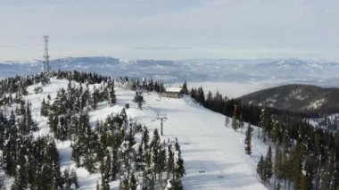 Chewelah, WA USA Ocak 2019-49 Degrees North Ski Resort Mountain