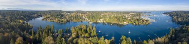 Muhteşem panoramik görünüm Bainbridge Island Kitsap County Washington kartal Harbor Winslow Washington
