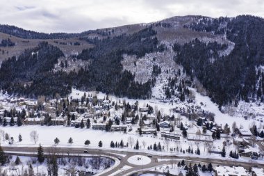 Avon Colorado kış havadan görünümü