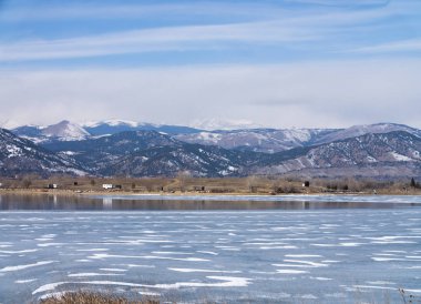Donmuş göl temel rezervuar Boulder Colorado Rocky Dağları 
