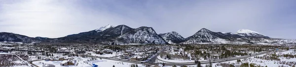Зимний снег Фриско Колорадо Панорамный вид с воздуха на город — стоковое фото