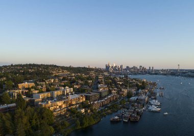 Seattle Eastlake Capitol Hill ve şehir hava mahalleleri
