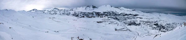 Montagne delle Ande Valle Nevado El Colorado Ski Resorts Panoramic — Foto Stock