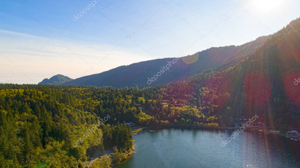 Lake Whatcom South Point Aerial Landscape View