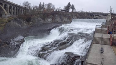Spokane Şelalesi Washington Usa River Waterfront Park Downtown