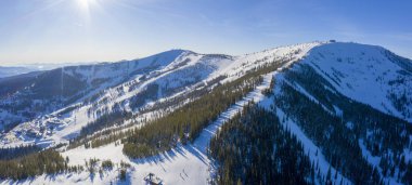 Schweitzer Idaho Kayak Alanı Kış Kar Dağ Zirveleri Panoramik A