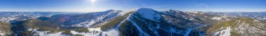 Schweitzer Idaho Ski Area 360 Panoramic Winter Mountain Aerial V clipart