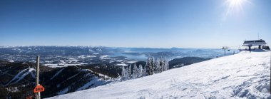 Schweitzer Ski Resort View Panorama clipart