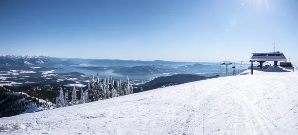 Station de ski Schweitzer Ski Journée d'hiver Vue panoramique Montagne — Photo