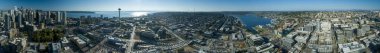 Seattle Washington Downtown panoramik havadan şehir manzara