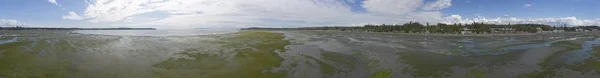 Μπερτς Μπέι Ουάσιγκτον 360 εναέρια Πανόραμα παλίρροιας έξω ηλιόλουστο καλοκαίρι D — Φωτογραφία Αρχείου