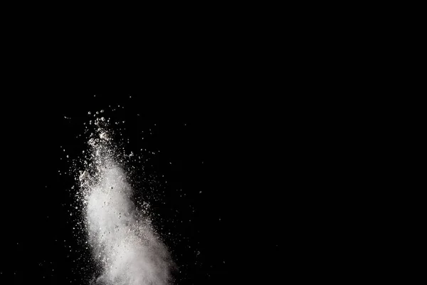 Bizarre Forms White Powder Explosion Cloud Dark Background Launched White — Stock Photo, Image