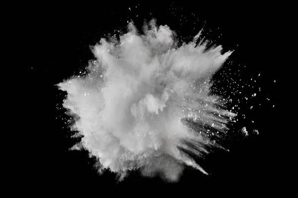 Beyaz Tuhaf Formları Patlama Bulut Koyu Arka Plan Karşı Toz — Stok fotoğraf