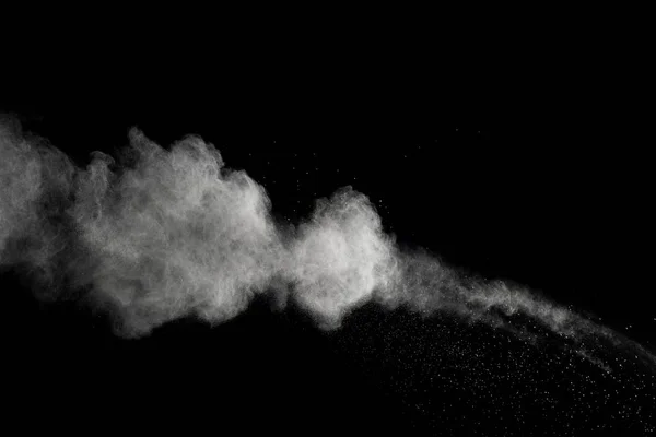 Странные Формы Белого Пылевого Облака Тёмном Фоне Запущенная Брызги Белых — стоковое фото