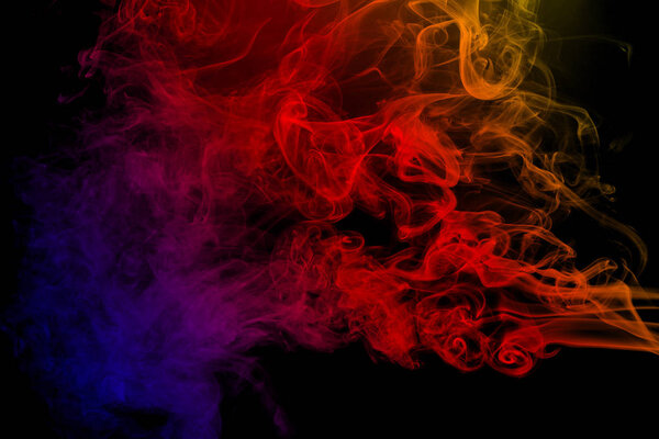 Abstract color smoke on black background. Abstract Color smoke clouds.