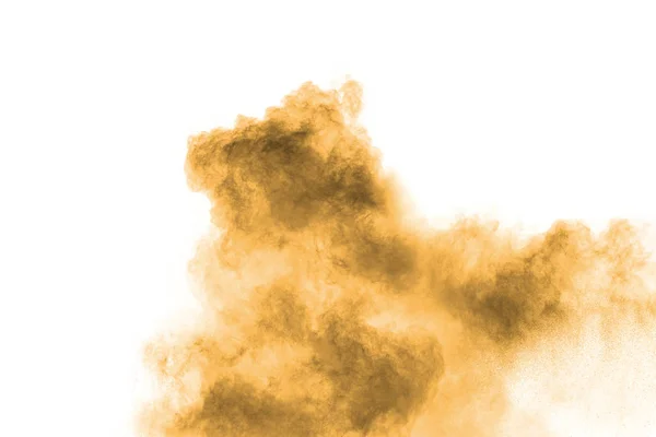 Beyaz Arka Planda Soyut Koyu Kahverengi Toz Patlaması Kahvenin Dondurucu — Stok fotoğraf