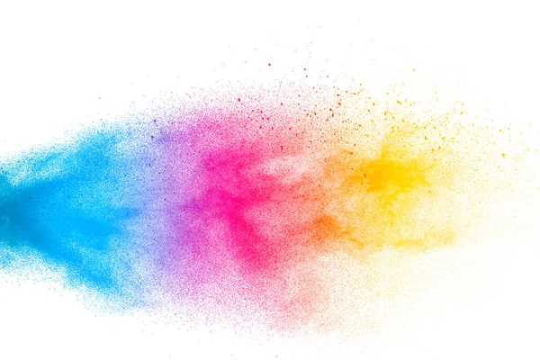 Astratto Colorato Particelle Polvere Strutturato Sfondo Esplosione Polvere Multicolore Sfondo — Foto Stock