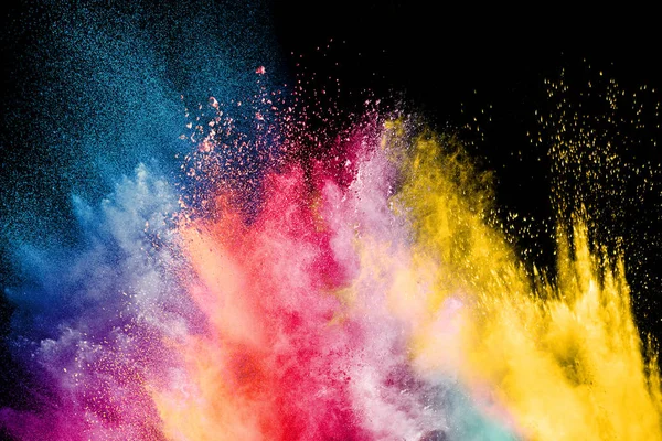 Abstraktní multi barva prášku exploze na černém pozadí. Zdarma — Stock fotografie