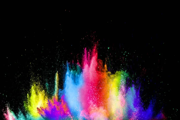 Bunte Explosion Für Glückliches Holi Pulver Abstrakter Hintergrund Von Farbpartikeln — Stockfoto